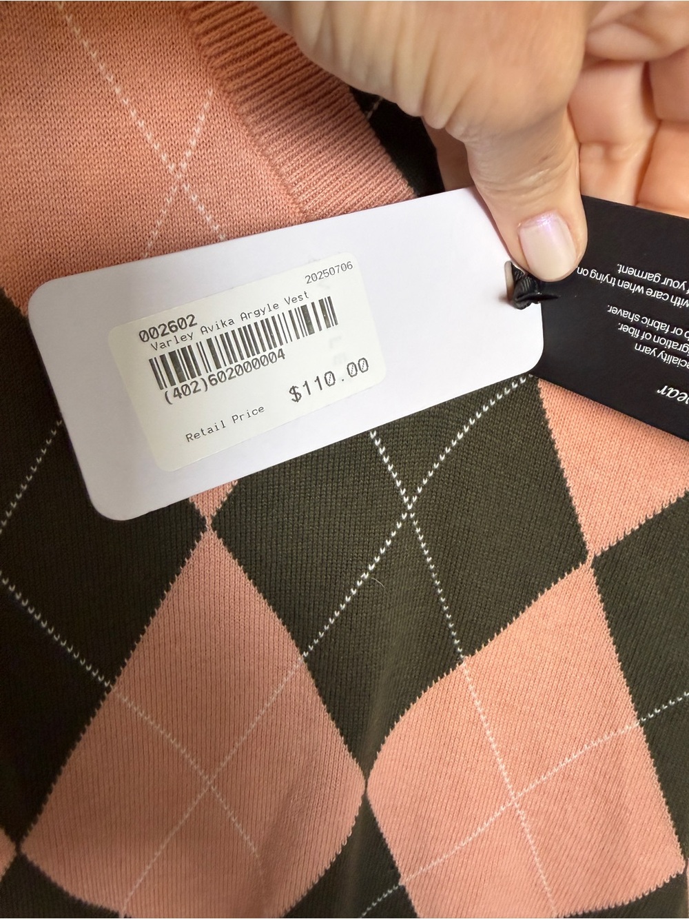 NWT Varley Avika Argyle Sweater - Picture 4 of 8